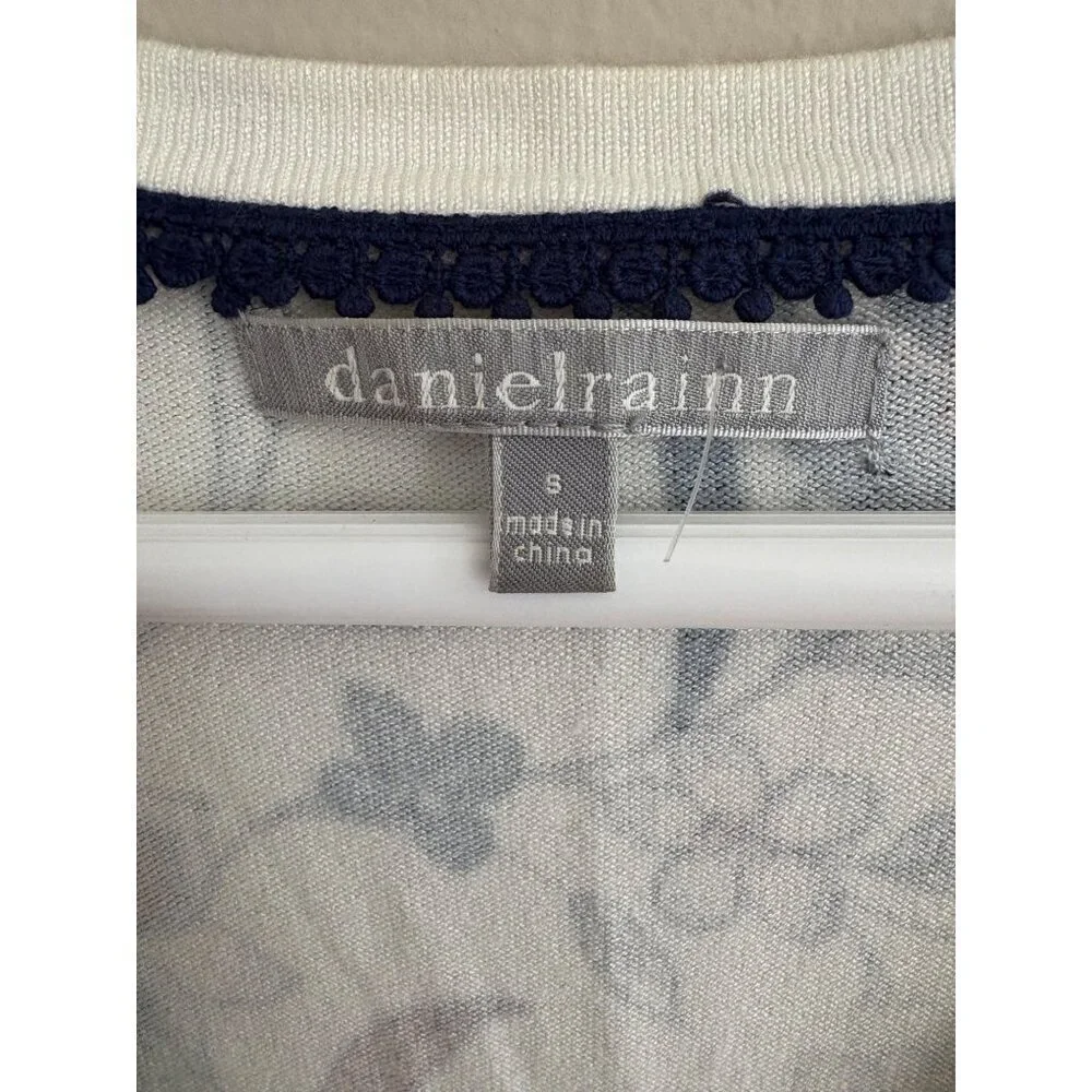 Daniel Rainn Ivory Fall Floral Print Button Front Cardigan Sweater Size Small - Picture 5 of 12